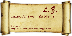 Leimdörfer Zalán névjegykártya